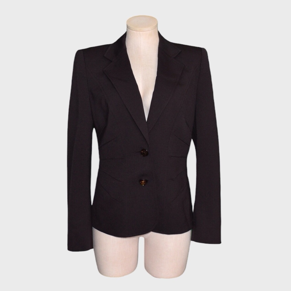 Escada Brown Sculpted Wool Blazer
